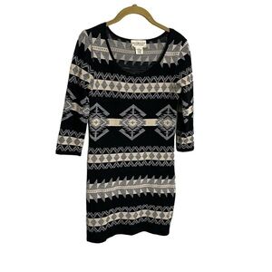 Denim & Supply Ralph Lauren Black Southwestern Knit Dress Small